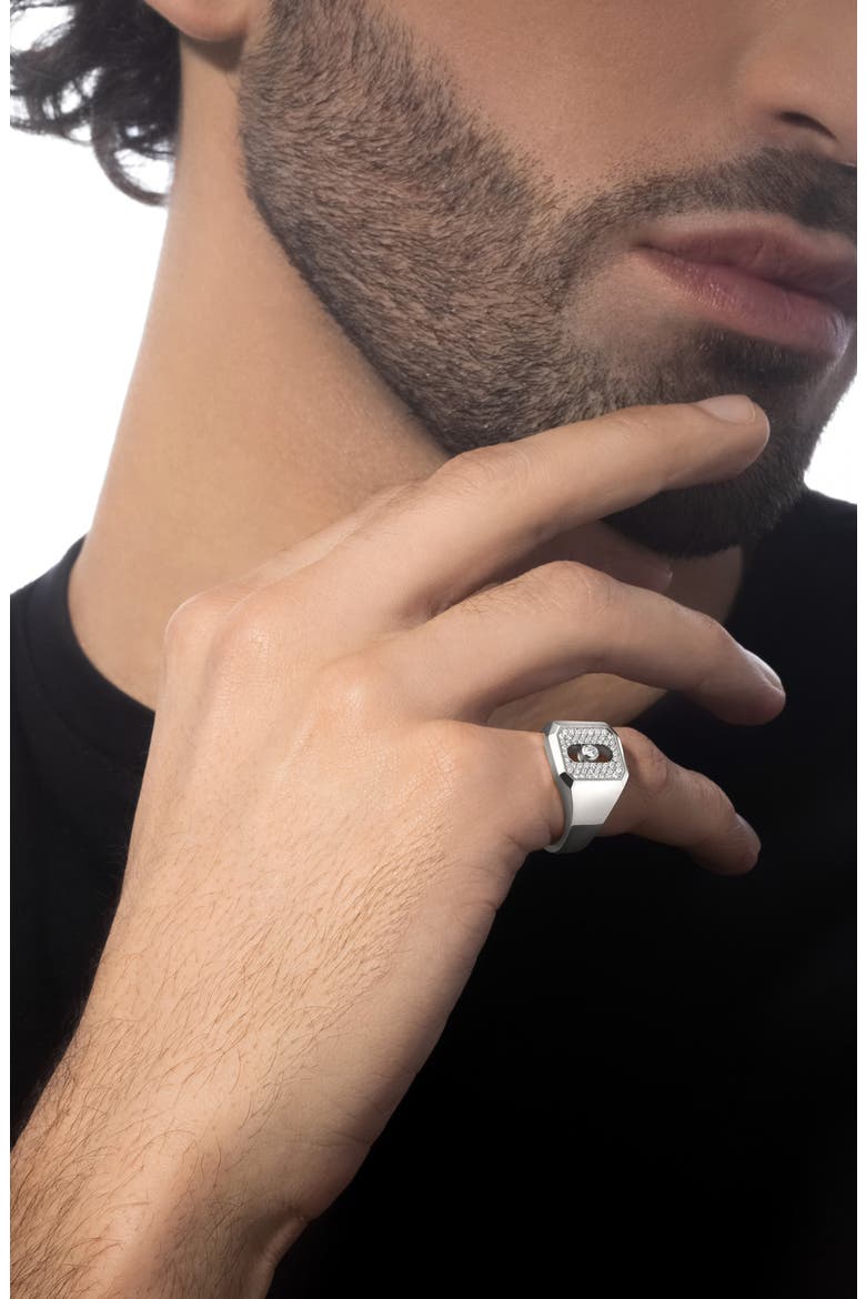 Move Joaillerie Pavé Diamond Signet Ring, Alternate, color, WHITE GOLD