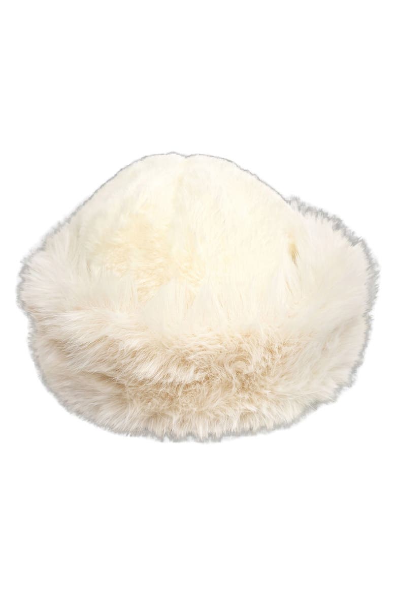 Faux Fur Bucket Hat, Alternate, color, IVORY