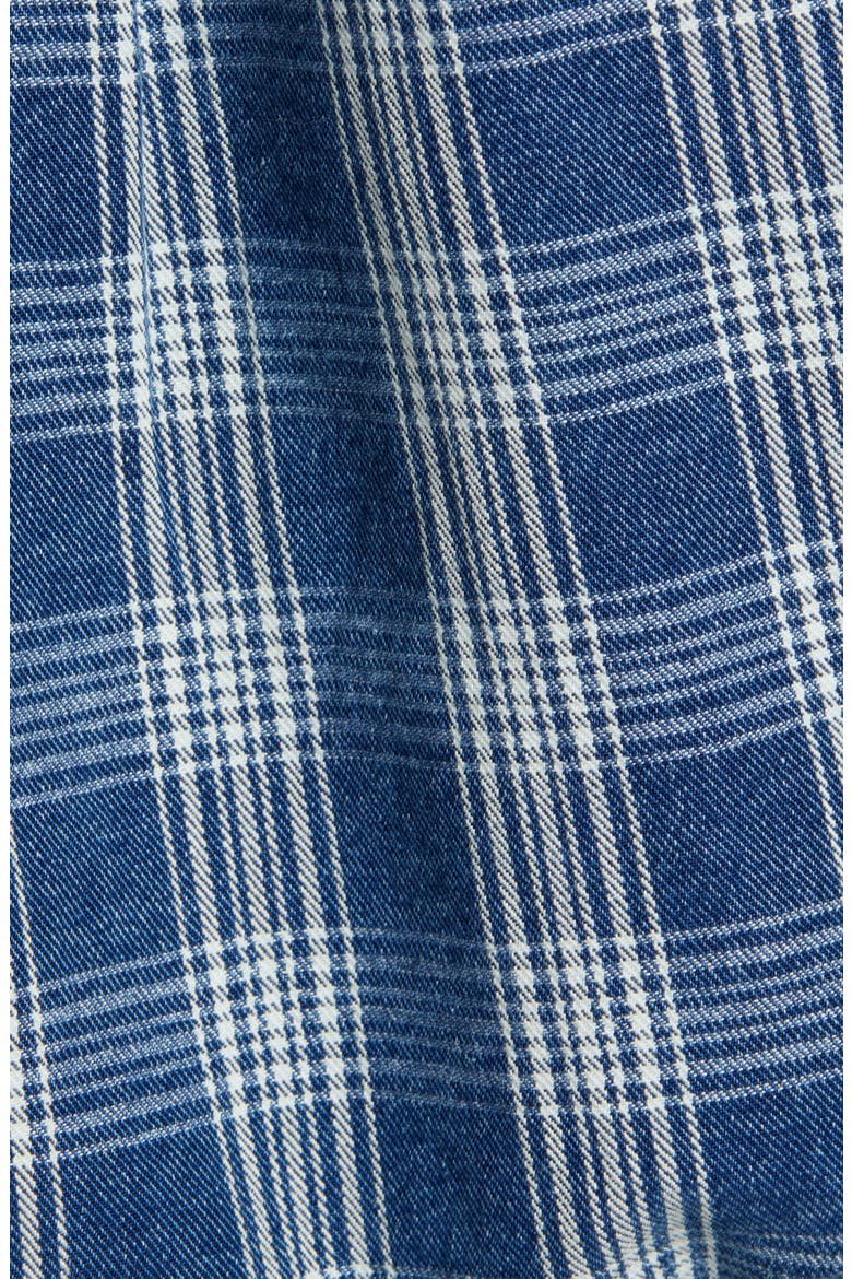 Light Wash Plaid Crop Hoodie, Alternate, color, LT WASH
