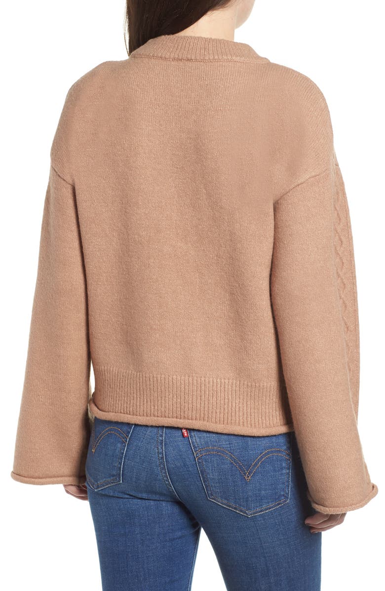 Love By Design Lattice Sleeve Sweater, Alternate, color,