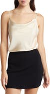 Lulus Emerson Cowl Neck Satin Bodysuit