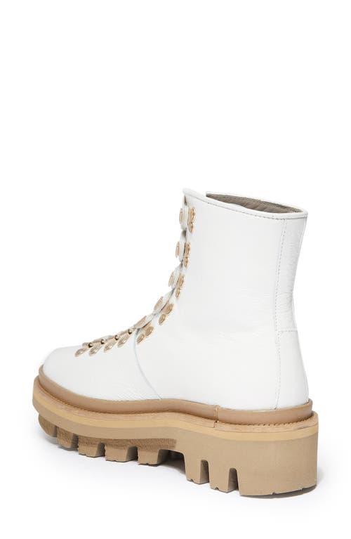 Allsaints Wanda Genuine Shearling Lug Sole Combat Boot In White