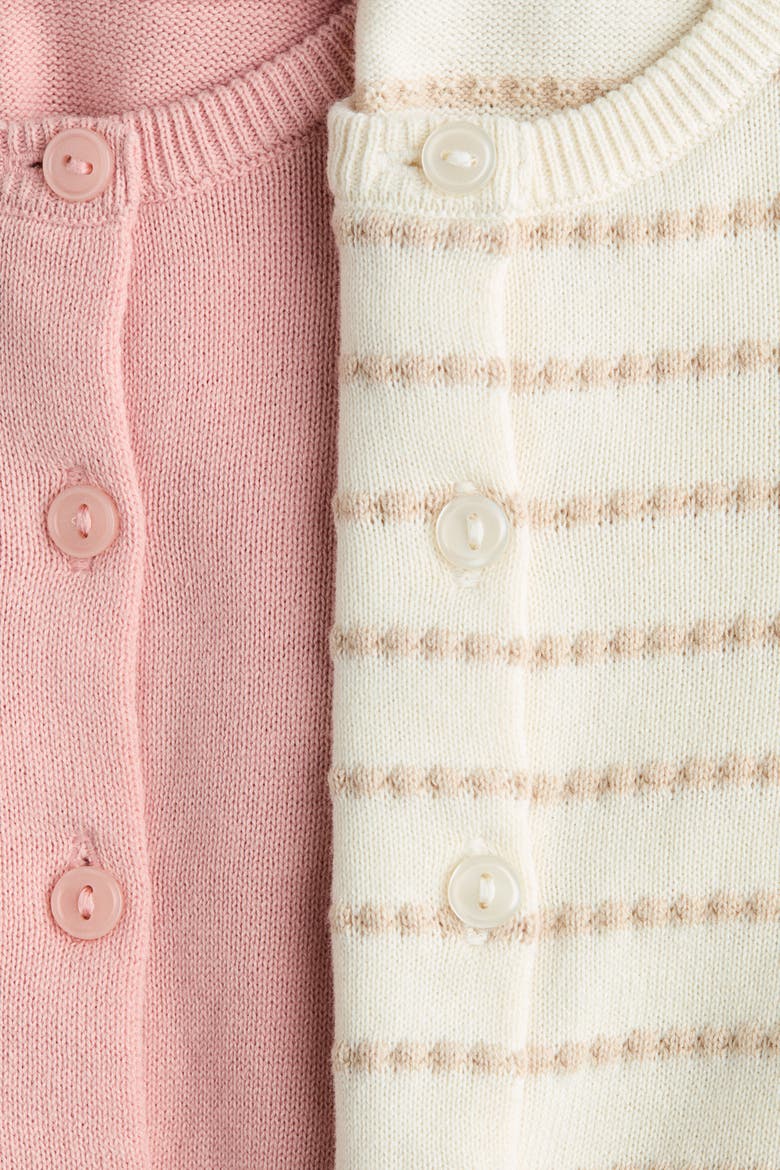 2-pack Cotton Cardigans, Alternate, color, Light pink/striped