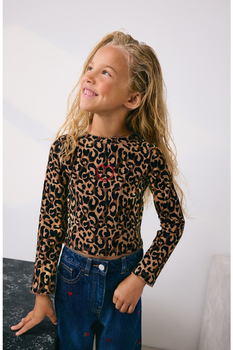 Kids' 2-Pack Long Sleeve Rib Tees, Alternate, color, MULTI BROWN