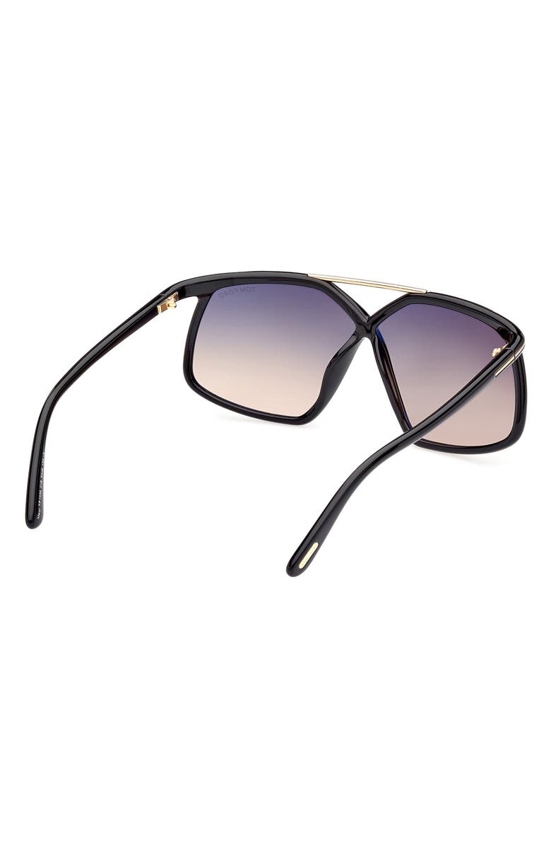 TOM FORD Meryl 64mm Gradient Polarized Oversize Square Sunglasses, Alternate, color,