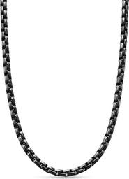 David Yurman Men's Box Chain Necklace with Stainless Steel & Sterling Silver, 5mm