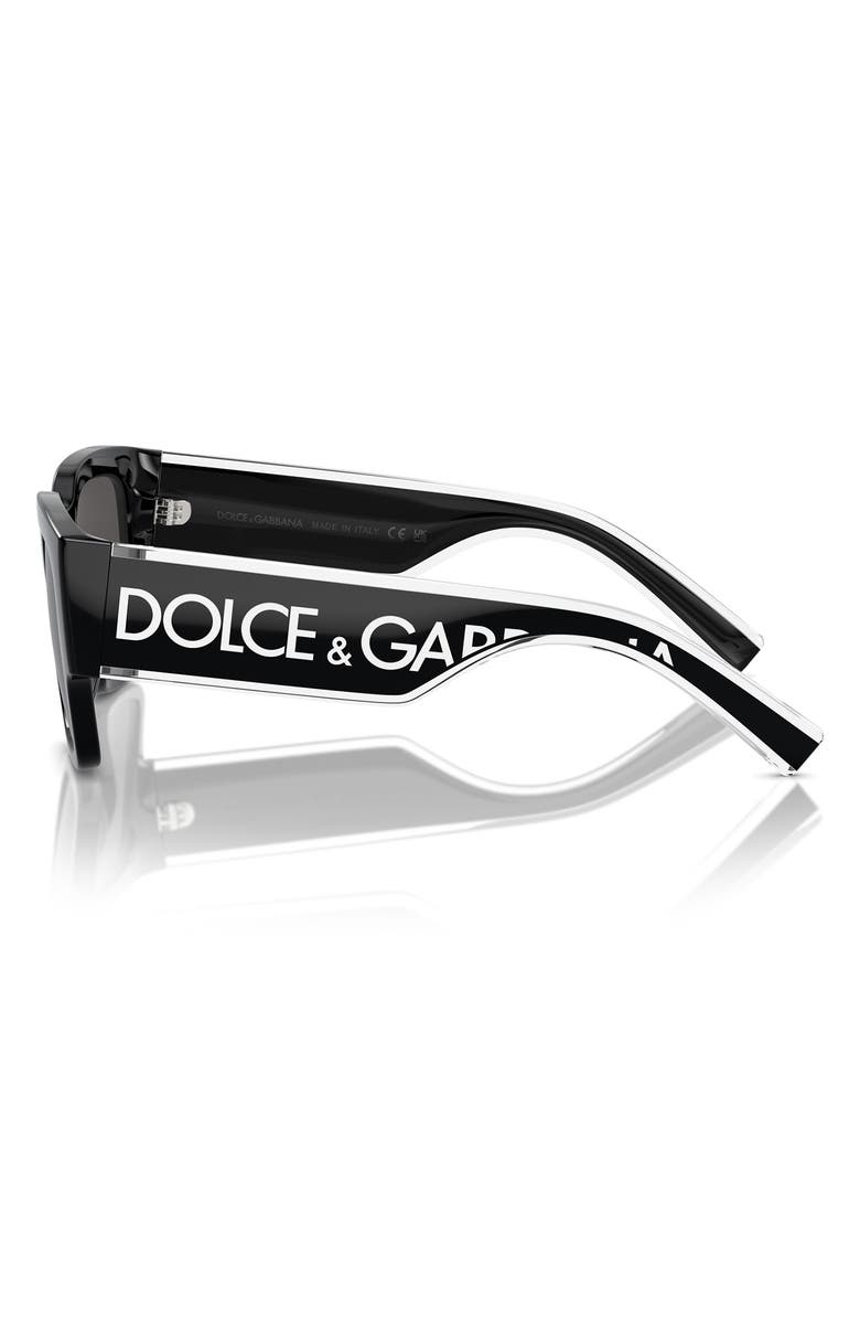 Dolce&Gabbana Kids' 49mm Square Sunglasses, Alternate, color, Black / Dark Grey