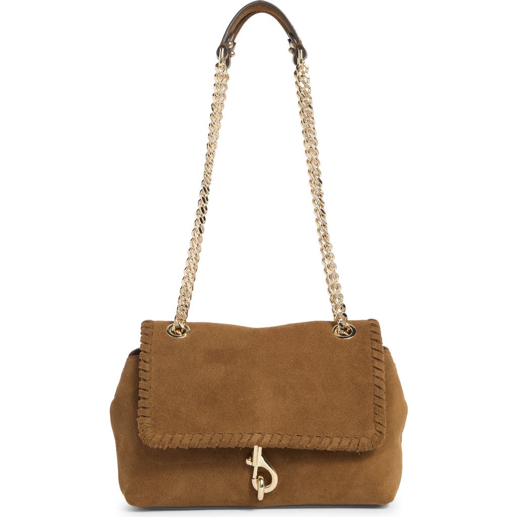 Rebecca Minkoff Edie Whipstitch Leather Crossbody In Brown