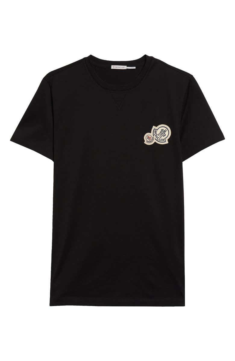 Moncler Logo Cotton T-Shirt, Alternate, color, Black