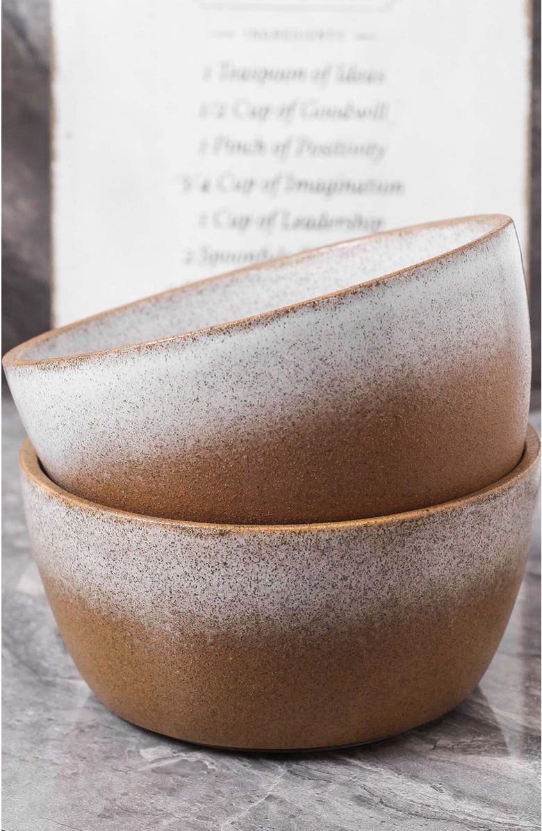 Stone Lain Vince Stoneware 4-Piece Bowl Set, Alternate, color, Brown
