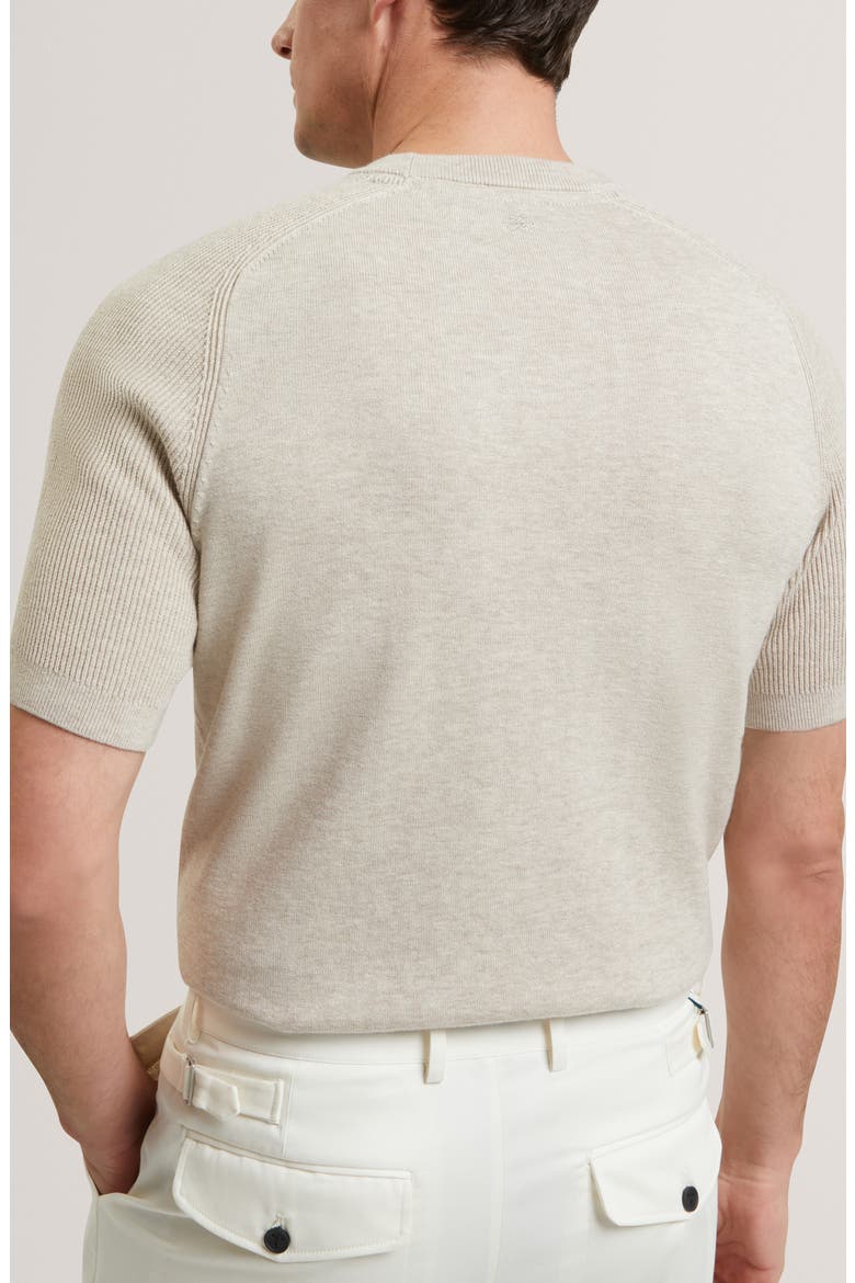 Torrent Short Sleeve Cotton & Wool Sweater, Alternate, color, TAUPE