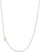 Anzie Love Letter Pavé Diamond Initial Pendant Necklace