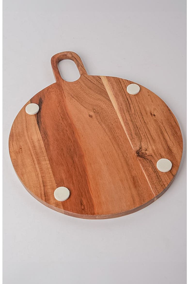 Acacia Circle Serving Board, Alternate, color, Brown