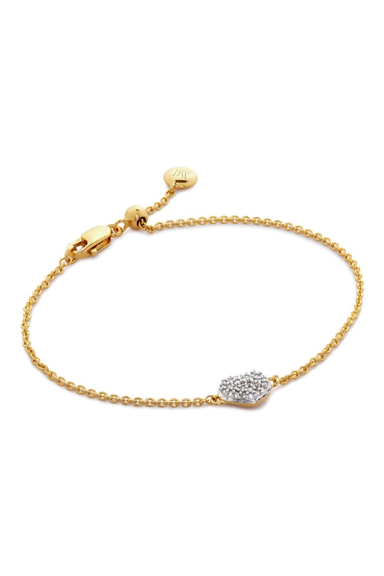 Nura Mini Heart Diamond Bracelet, Main, color, YELLOW GOLD