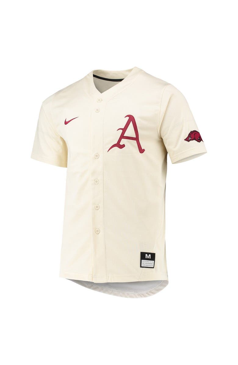 Nike Men's Nike Natural Arkansas Razorbacks Replica Baseball Jersey, Alternate, color,