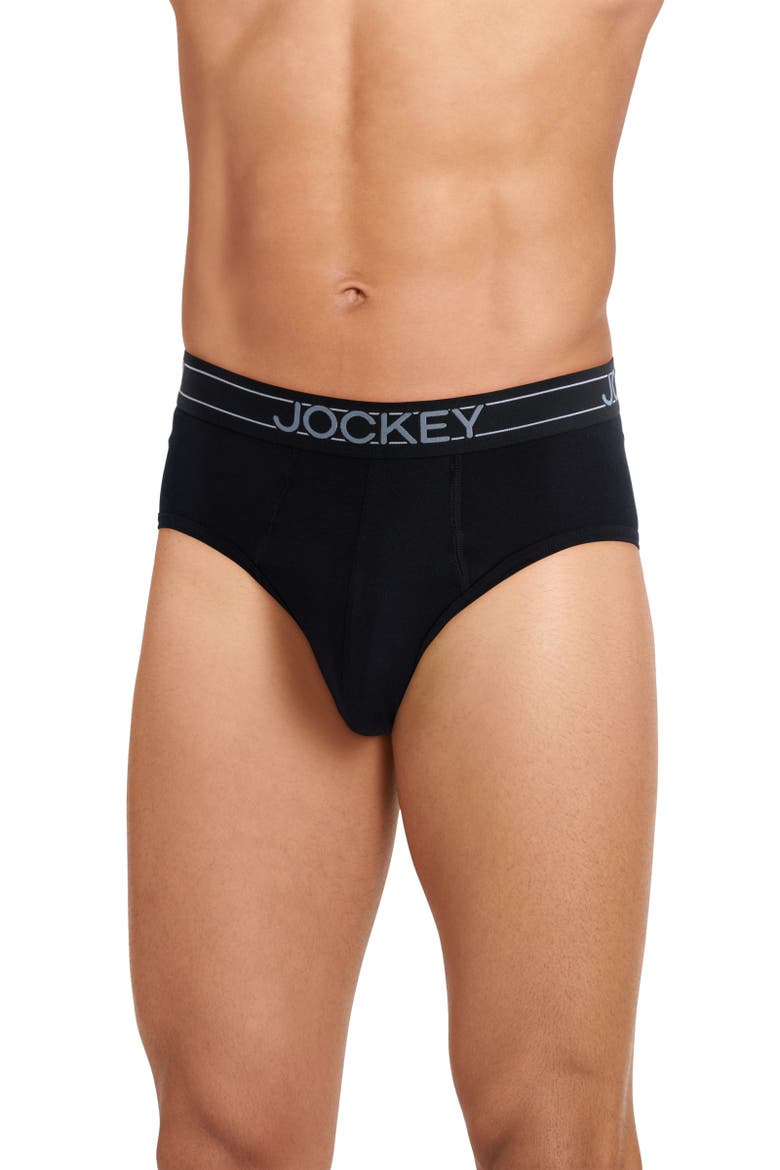 Mens Lightweight Cotton Blend Brief - 5 Pack, Alternate, color, Black/Charcoal Heather