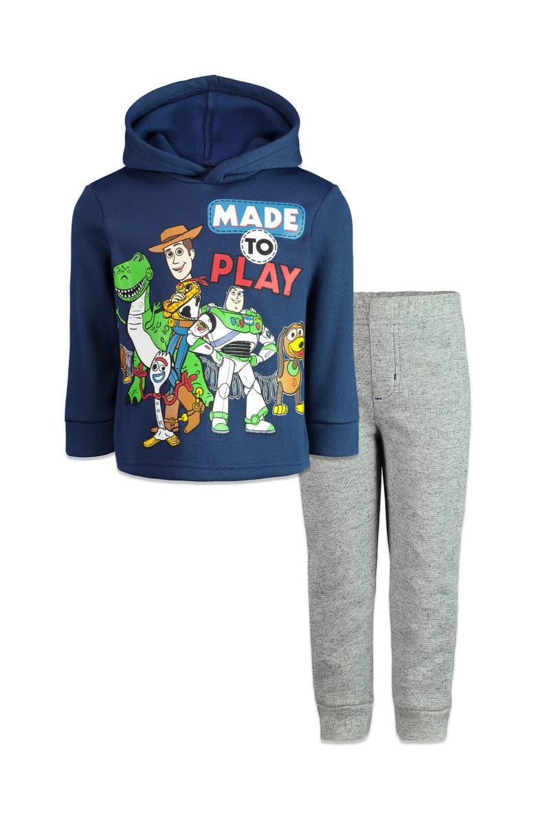 Disney Toy Story Buzz Lightyear Fleece Hoodie & Pants Set, Main, color, Navy / Grey