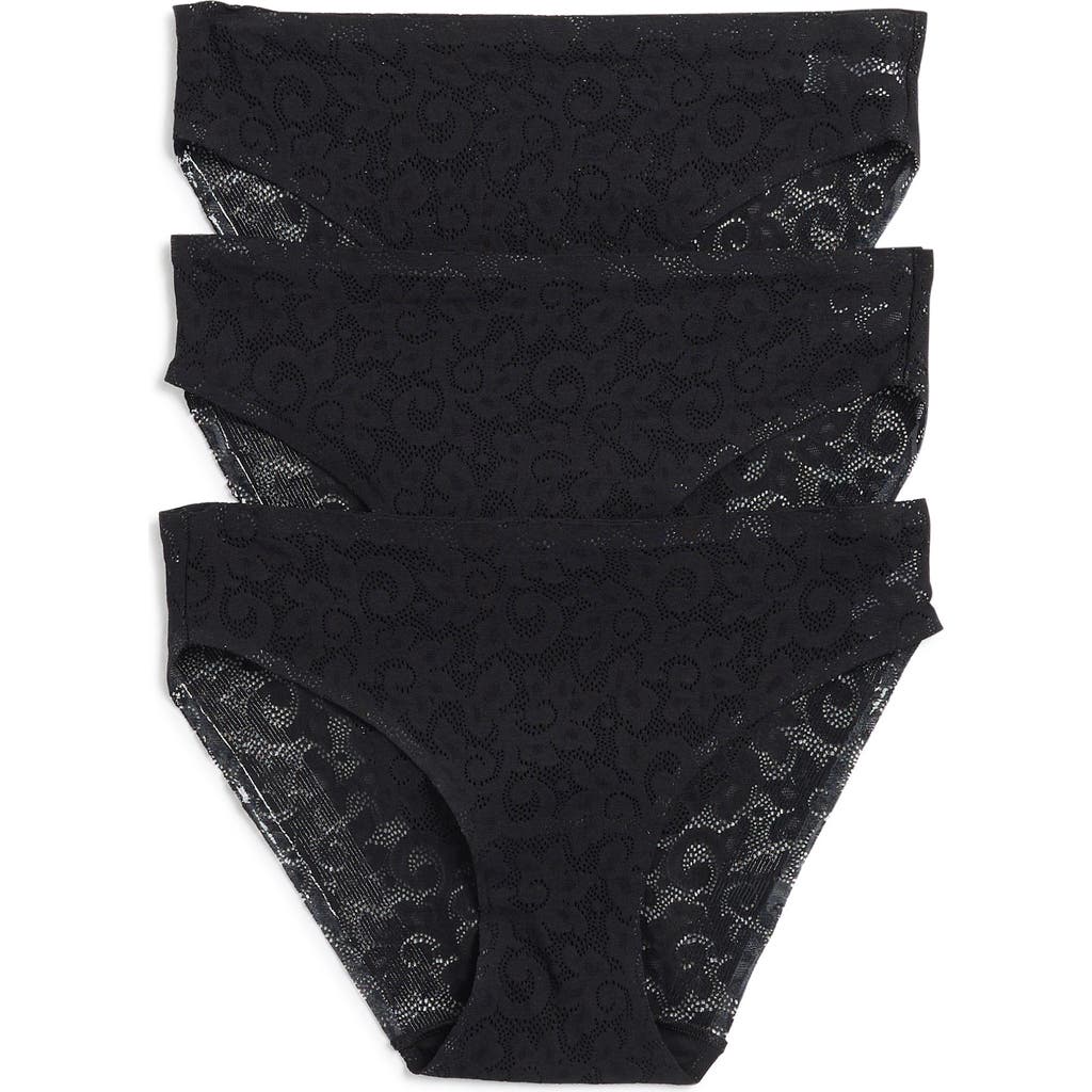 Tc Assorted 3-pack Lace Hipster Briefs In Black