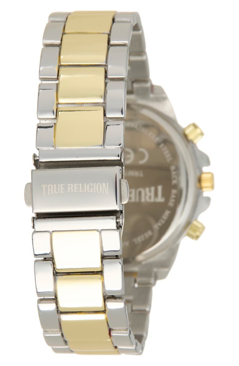 True Religion Chronograph Bracelet Watch, 43mm, Alternate, color, Brown/ Two Tone
