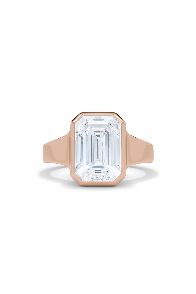 Emerald Cut Cigar Lab Created Diamond Ring, Alternate, color, 2.00CTW 18K ROSE GOLD