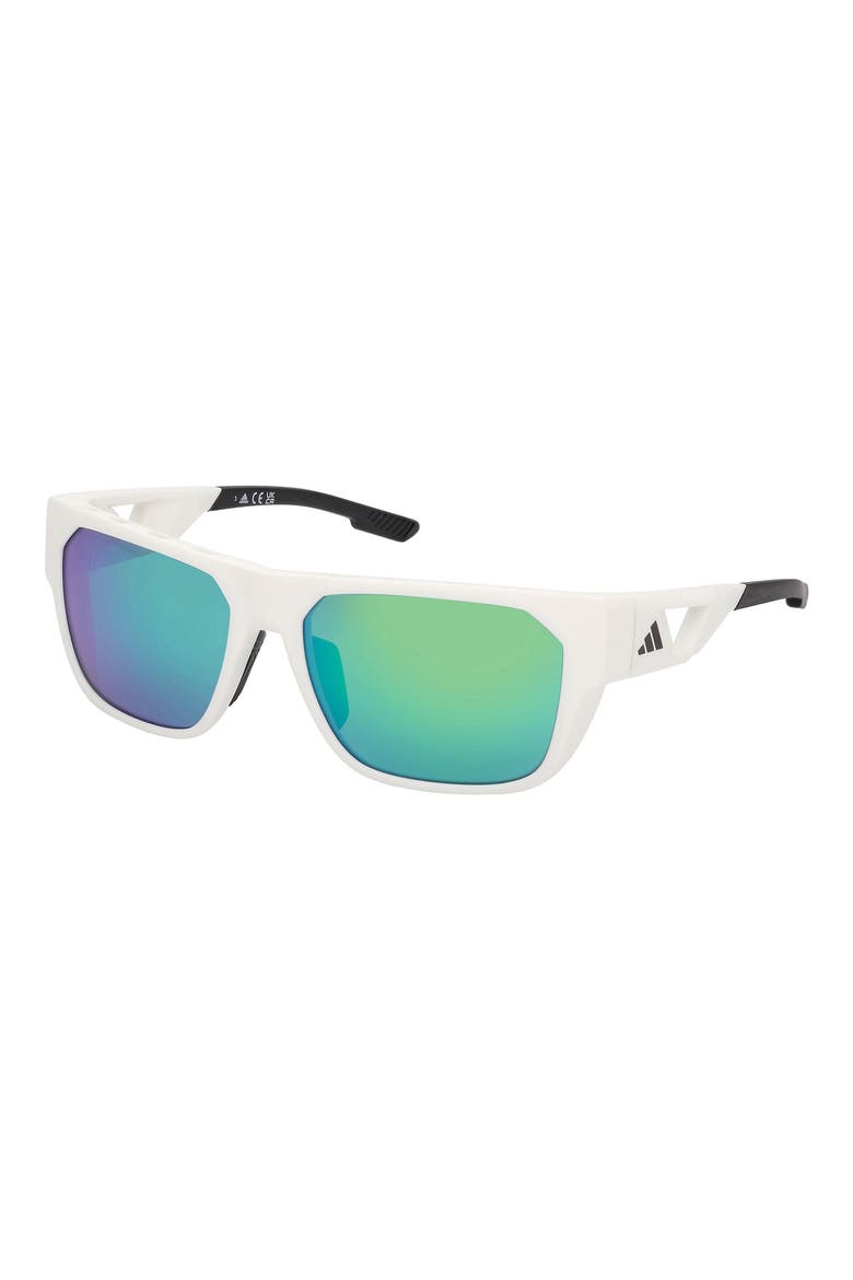 57mm Navigator Sunglasses, Alternate, color, WHITE / GREEN MIRROR