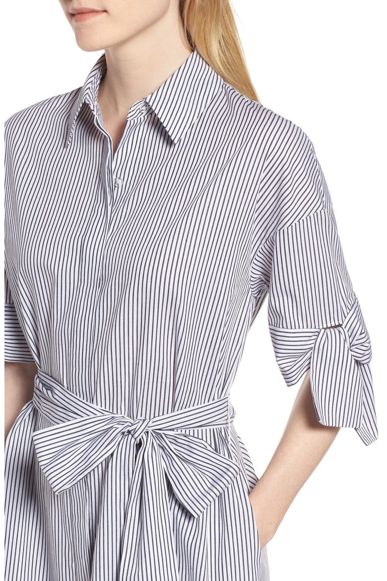 Stripe Shirtdress, Alternate, color, WHITE BLACK STRIPE