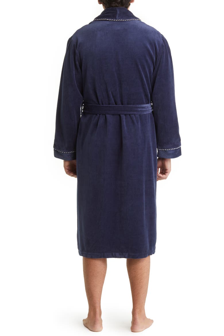 Refinery Velour Shawl Collar Robe, Alternate, color, NAVY