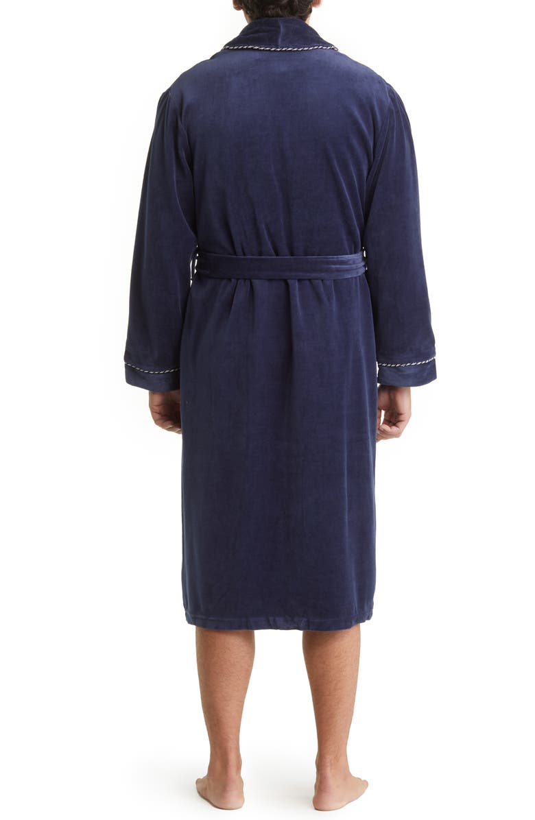 Majestic International Refinery Velour Shawl Collar Robe, Alternate, color, Navy
