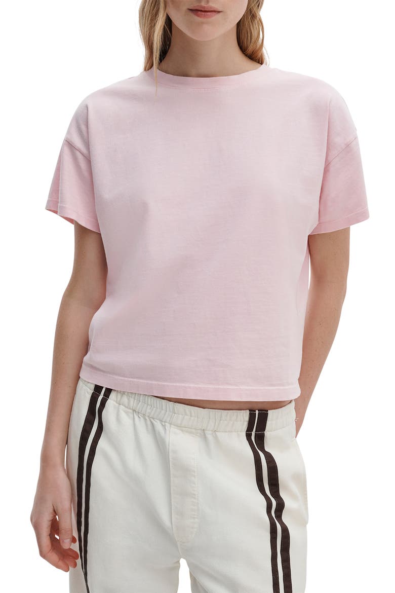 Kelly Washed Boxy Cotton T-Shirt, Main, color, PEONY