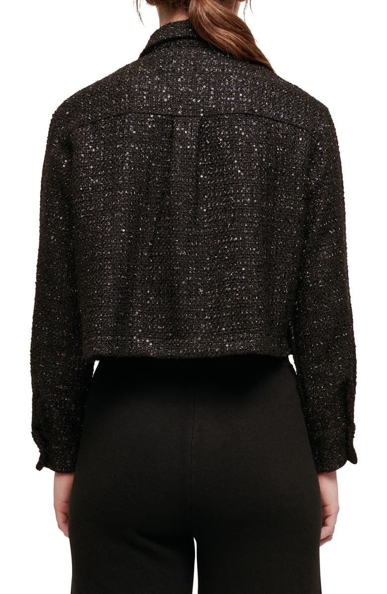 maje Cenatelli Sequin Tweed Jacket, Alternate, color,