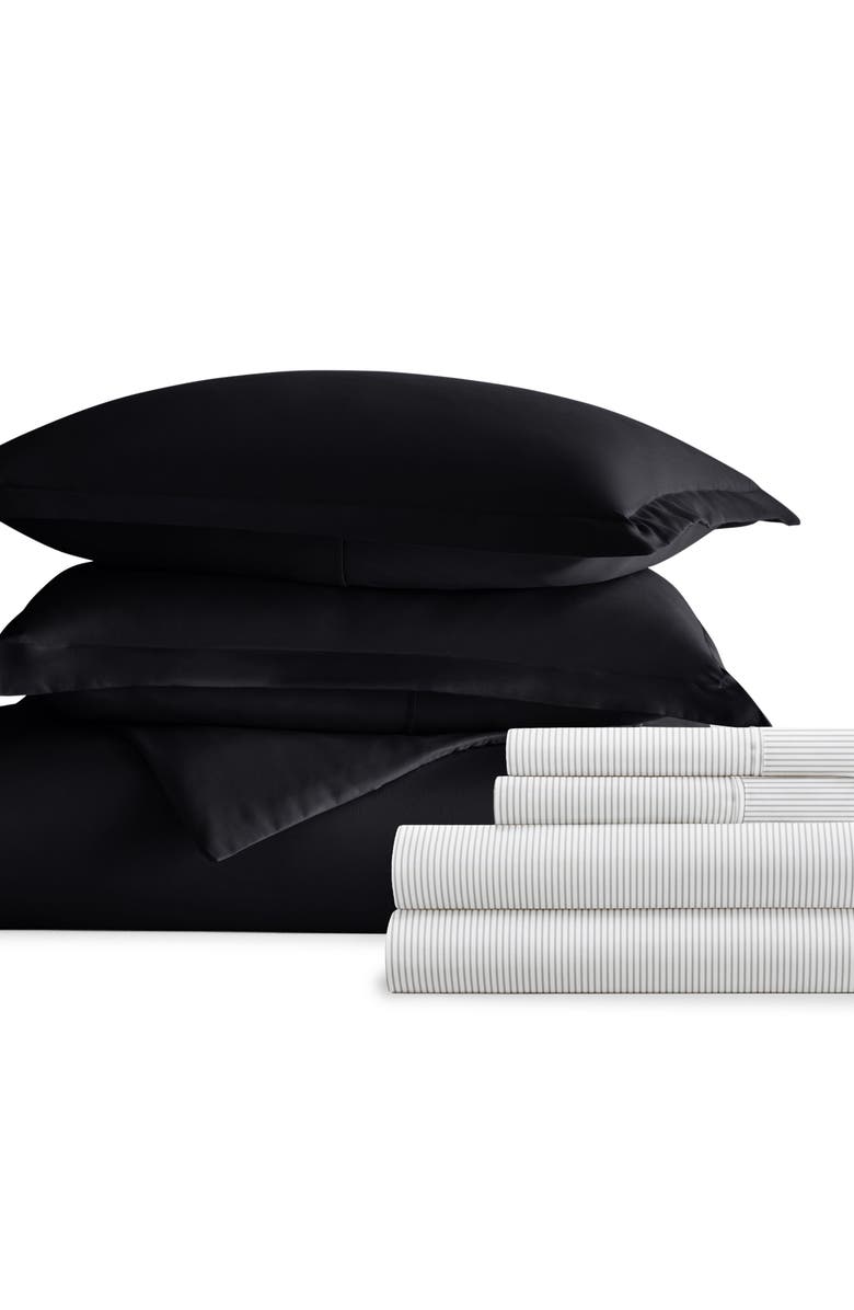 HOMESPUN Bundle Duvet Set, Main, color, Black
