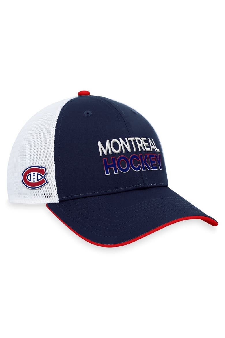 Men's Fanatics Branded  Navy Montreal Canadiens Authentic Pro Rink Trucker Adjustable Hat, Main, color, Navy