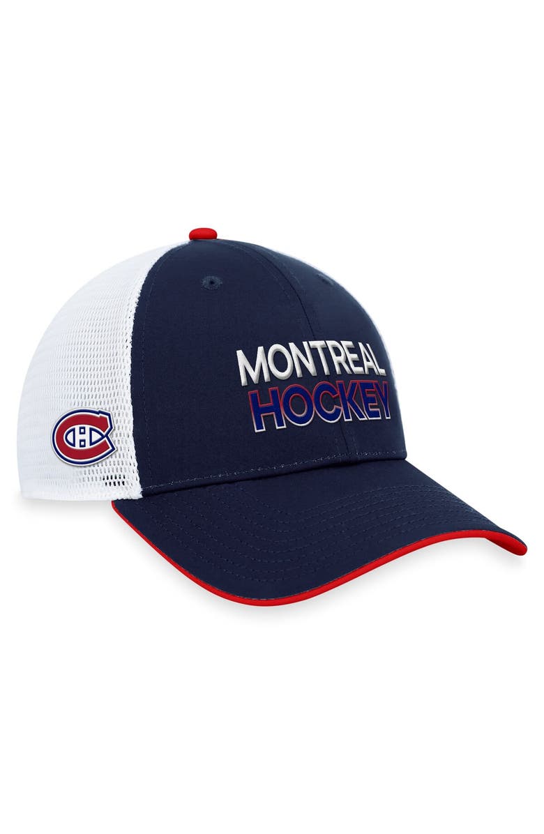FANATICS Men's Fanatics Branded  Navy Montreal Canadiens Authentic Pro Rink Trucker Adjustable Hat, Main, color, 