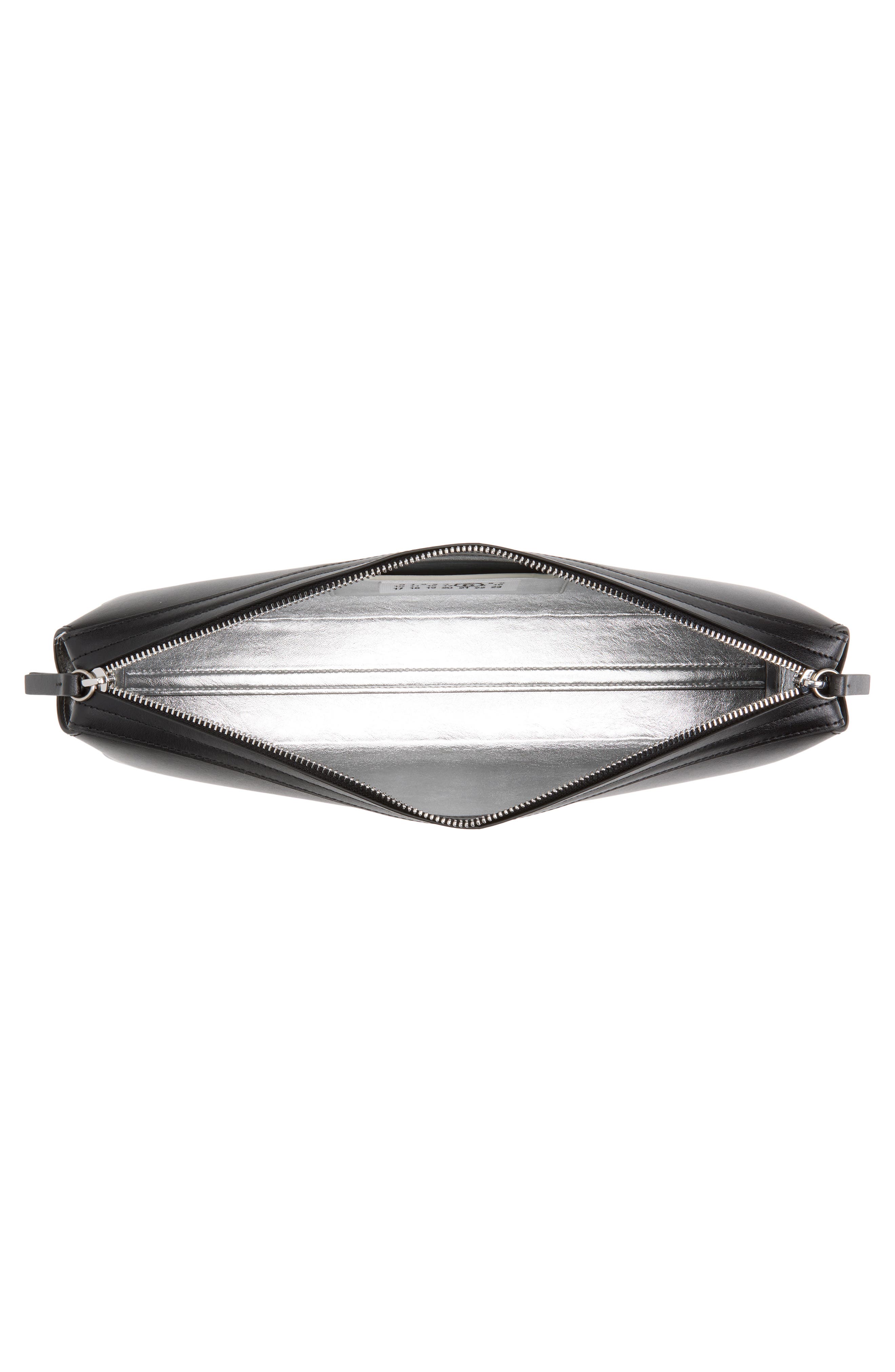 Numeric Logo Leather Clutch, Alternate, color, BLACK