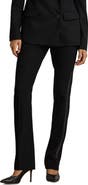Lauren Ralph Lauren Satin-Trim Wool Crepe Straight Leg Pants