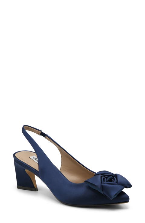 Arsa Rosette Pointed Toe Slingback Pump