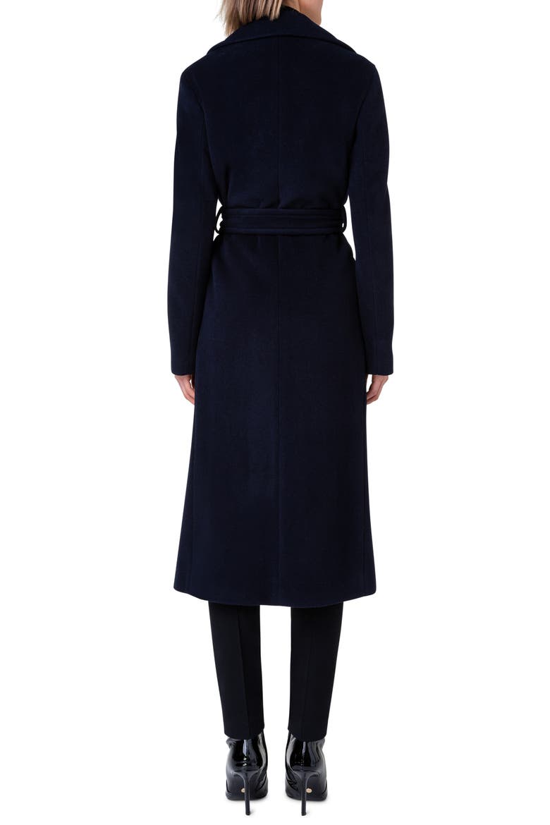 Belted Wool Blend Coat, Alternate, color, 079 NAVY