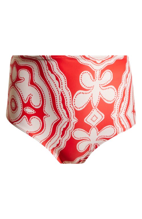 Lemlem Elsi High Waist Bikini Bottoms In Niku Red