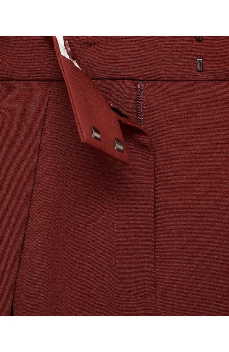 MANGO Inverted Pleat Wide Leg Pants, Alternate, color, Dark Orange