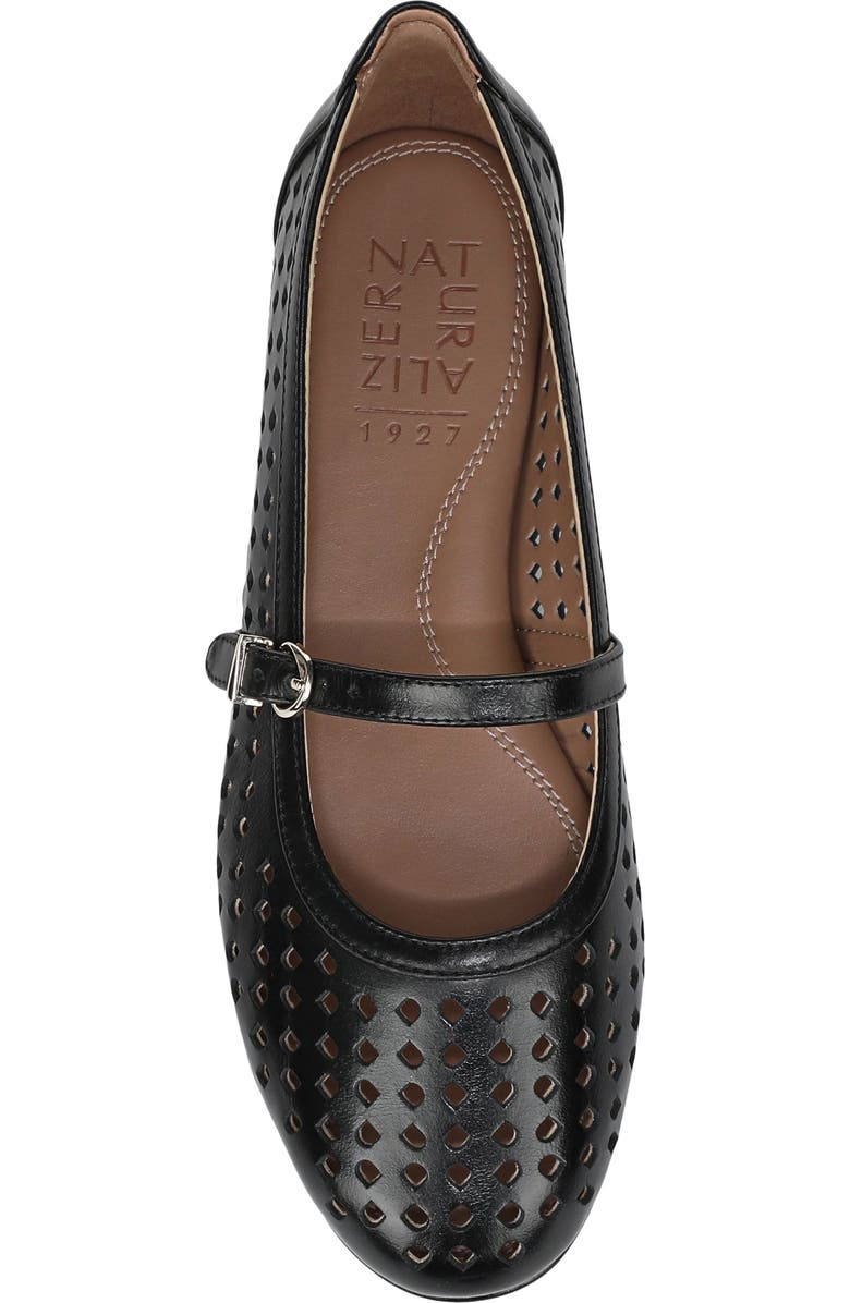 Naturalizer Aria Perforated Mary Jane Flat, Alternate, color, Black