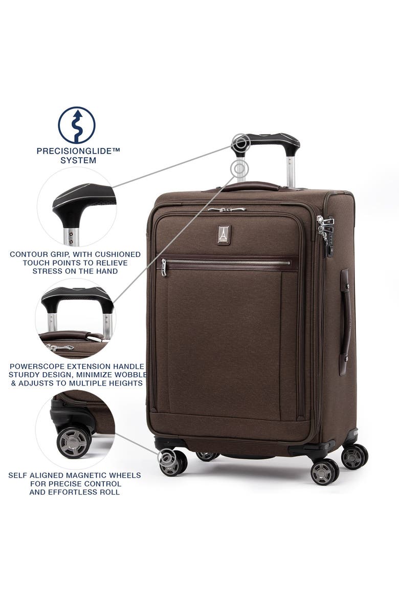 Platinum Elite Softside Expandable Medium 25-Inch Checked Luggage, Alternate, color, Rich Espresso Brown
