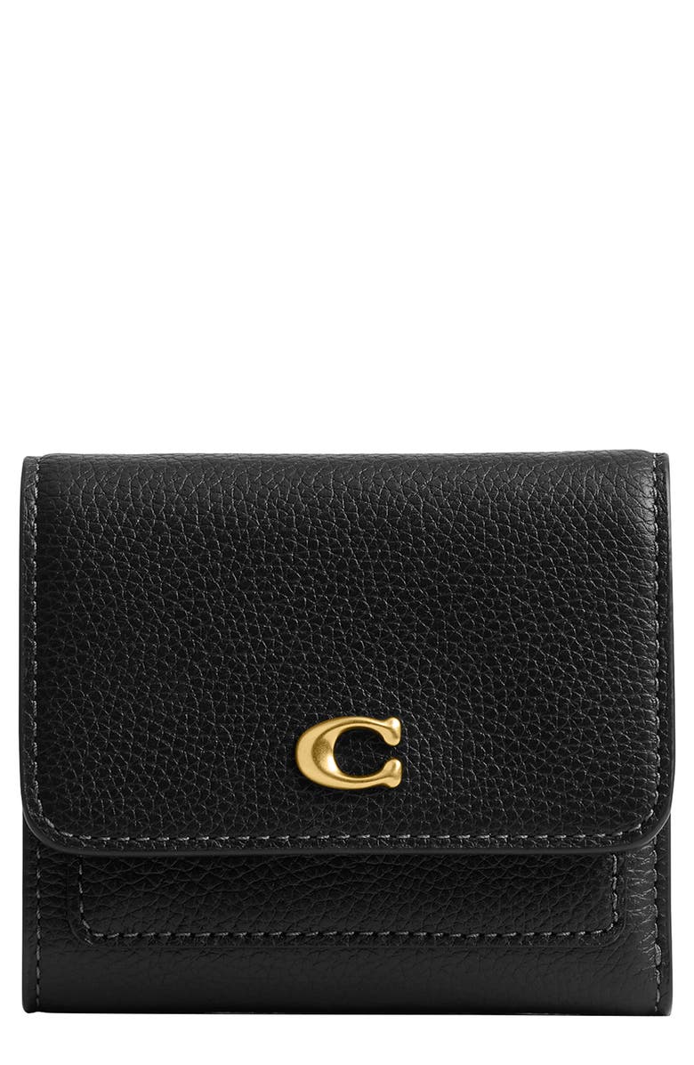 COACH Essential Polished Pebble Leather Wallet, Main, color, 