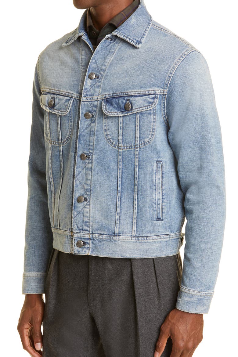 Distressed Denim Jacket, Alternate, color, LIGHT BLUE DENIM