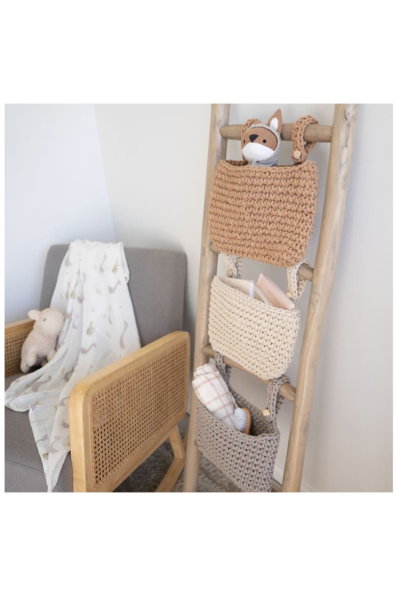 Assorted 3-Pack Hanging Storage Bins, Alternate, color, BEIGE