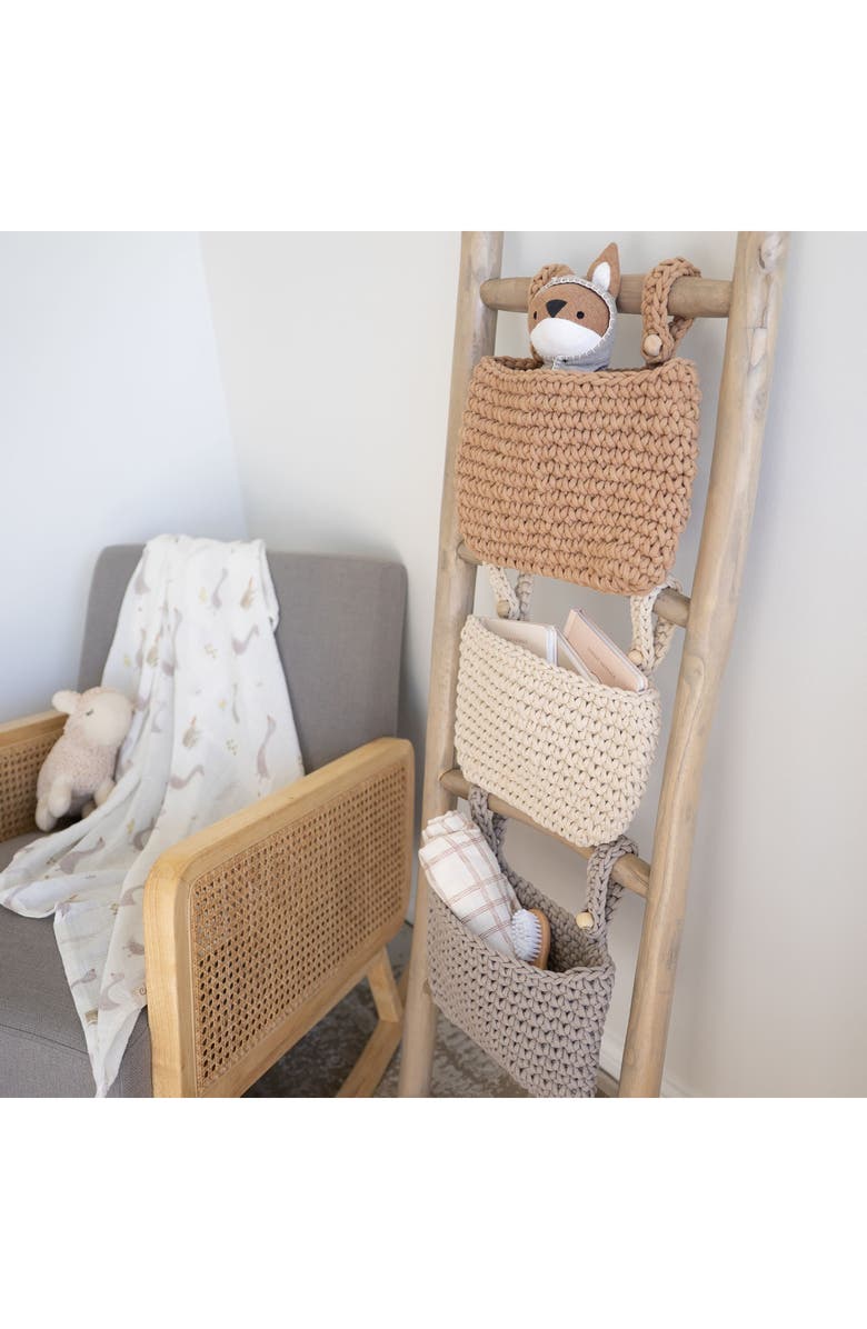 CRANE BABY Assorted 3-Pack Hanging Storage Bins, Alternate, color, Beige