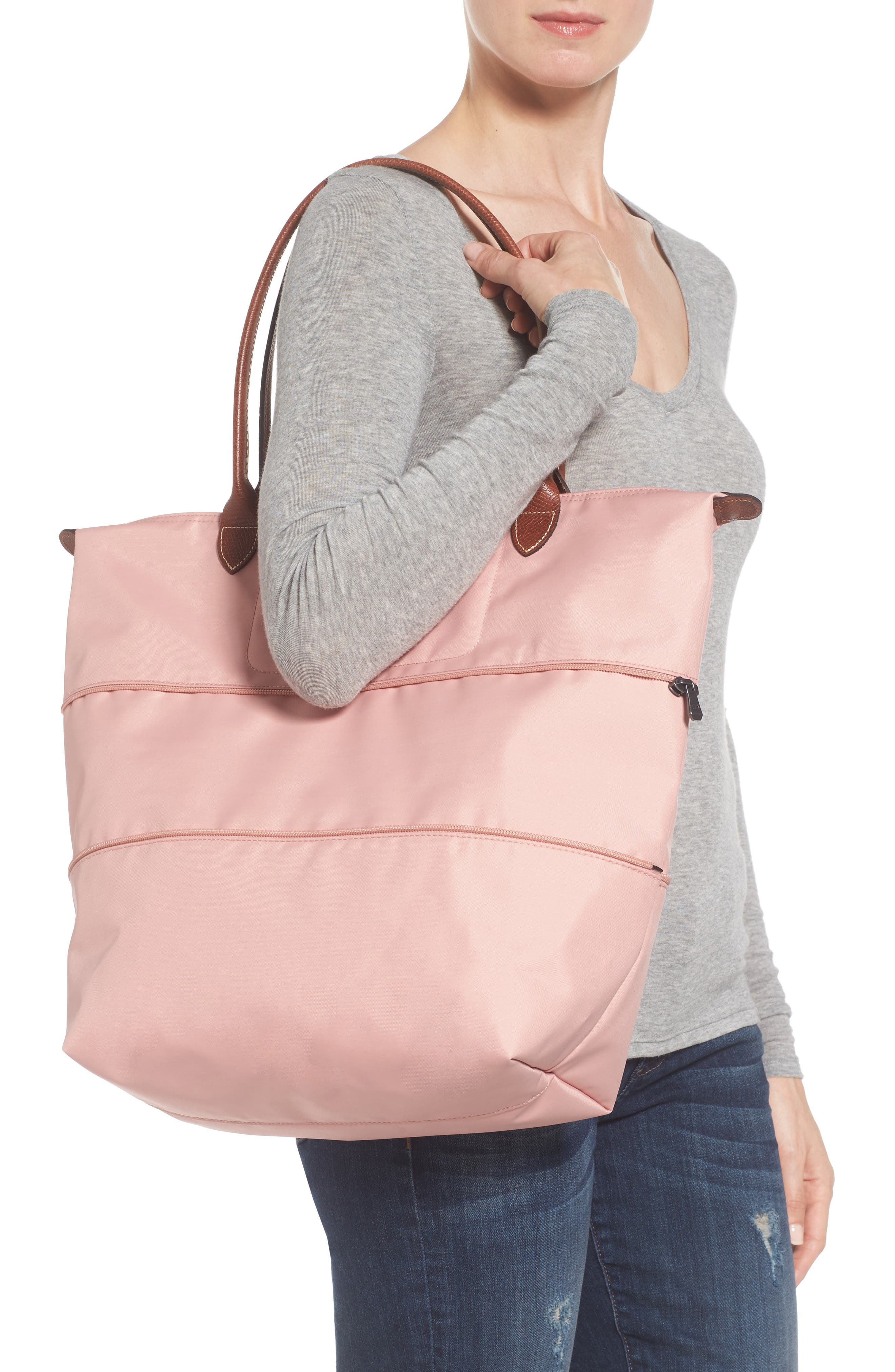 Le Pliage Expandable Tote (Nordstrom Exclusive), Alternate, color, PINKY