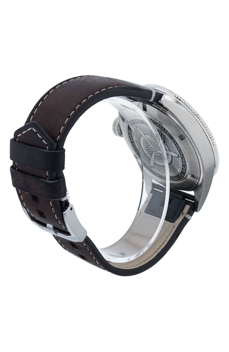 Watchfinder & Co. Tag Heuer Preowned Autavia Leather Strap Watch, 42mm, Alternate, color, 