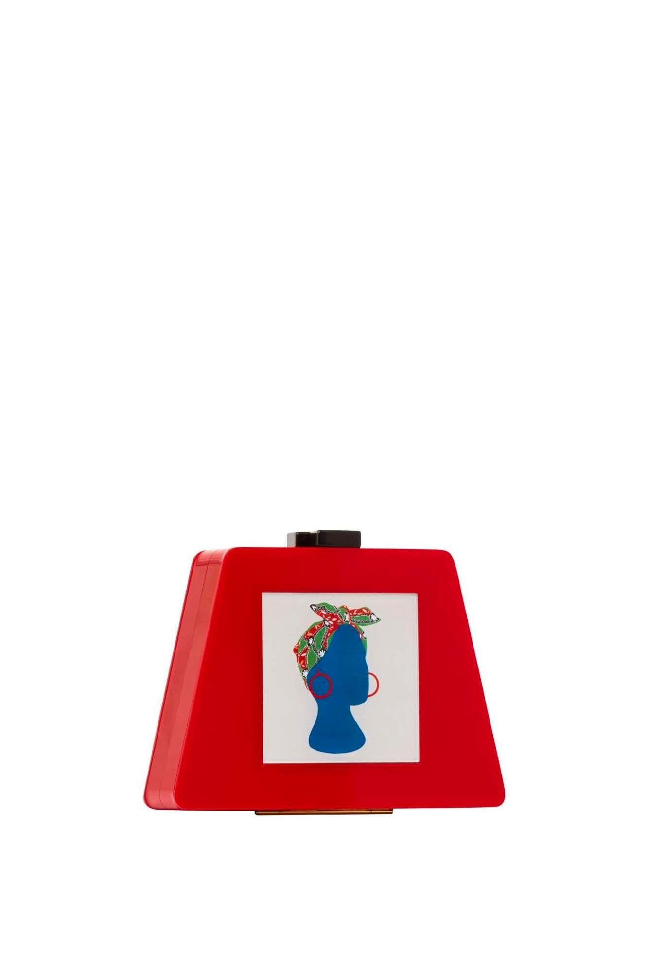 Babi Acrylic Cocktail Clutch, Alternate, color, Red