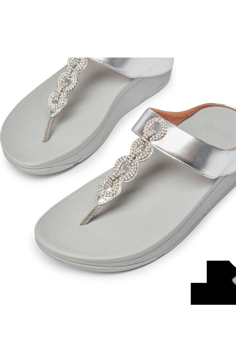 FitFlop Fino Crystal Embellished Thong Platform Sandal, Alternate, color, Silver