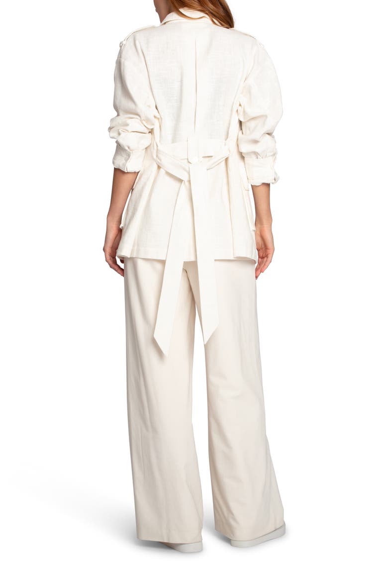 Still Storm Belted Cotton & Linen Jacket, Alternate, color, CREAM
